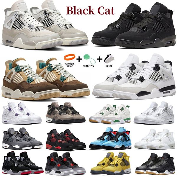 

jumpman 4 4s men women basketball shoes bred military black cat canvas gum cacao wow frozen moments red thunder white oreo midnight navy sai