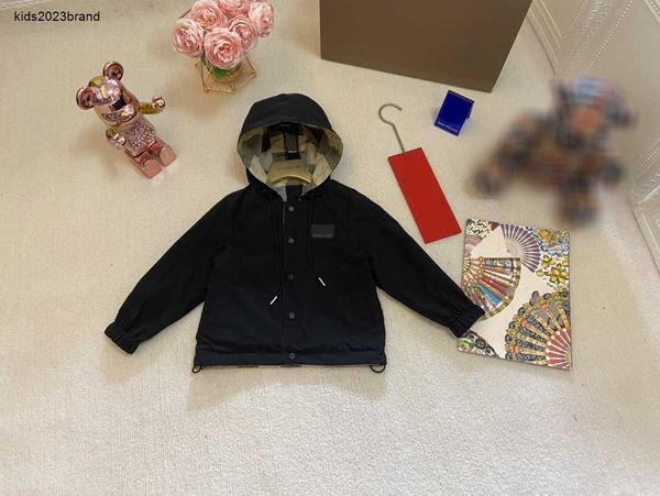 

designer kids zipper coats fashion double sided use child hooded jacket size 100-160 cm baby overcoat aug30, Blue;gray