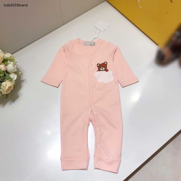 

designer baby bodysuit chest doll pattern print comfortable kids jumpsuits size 73-90 cm solid color cotton children rompers aug30, Blue