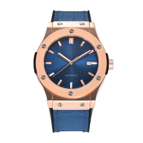 

men's watches precious metal watches yupoo automatic mechanical watches three hands full function watches business fashion watches leat, Slivery;golden