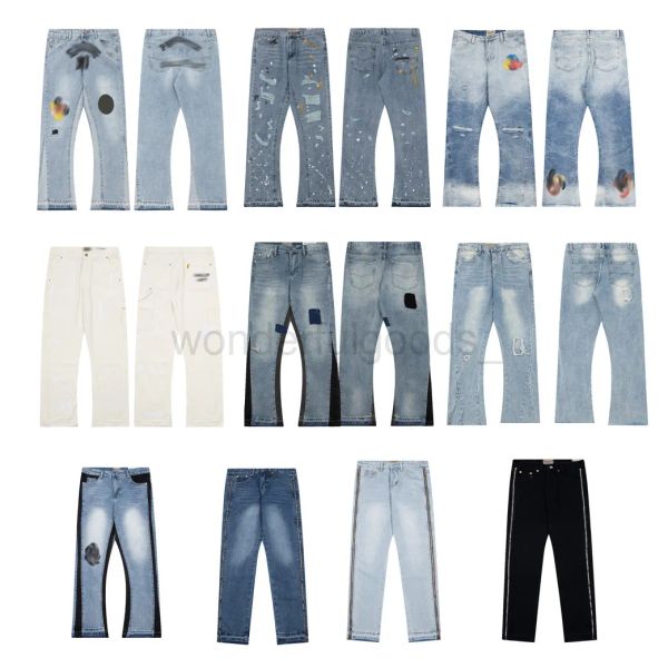 

mens designer jeans european and american gd high street hole rock jeans washed pants ymq, Blue