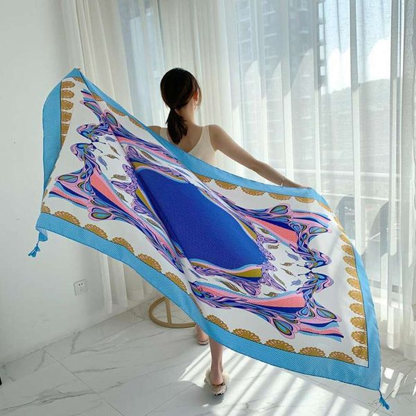 

item title ethnic style cotton scarf travel sunblock shawl womens spring and summer thin all matching, Blue;gray