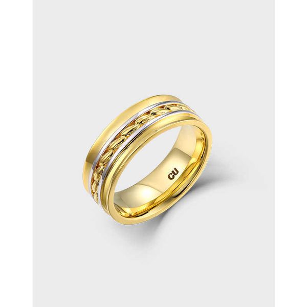 

grace rice rich lucky style chunky thick multi-plated golden 925 sterling silver ring for men