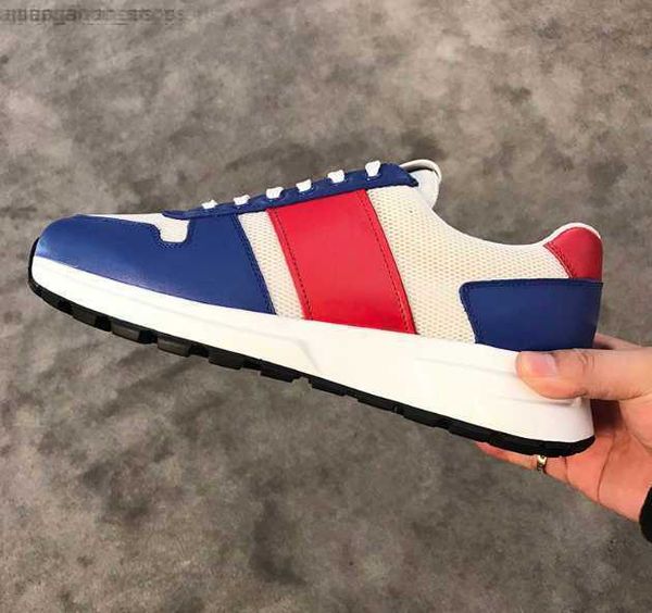 

2022 mens platform shoes designer prax 01 leather and technical fabric sneakers mesh trainer black white casual shoes 8 colors with box 296