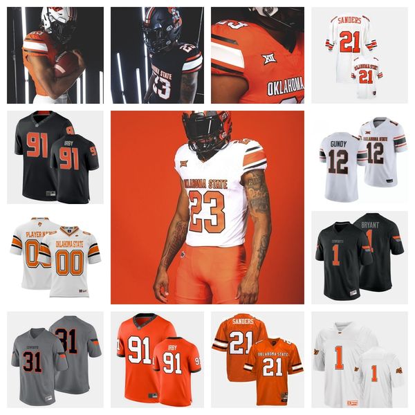 

2023 oklahoma state cowboys football jersey 6 zane flores 30 collin oliver 8 blaine green 15 ty williams 7 cameron epps 12 kam franklin 6 ly, Black