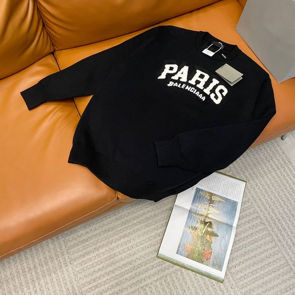 

men's plus size hoodies & sweatshirts jacquard letter knitted sweater in autumn / winter acquard knitting machine e custom jnlarged det, Black;brown