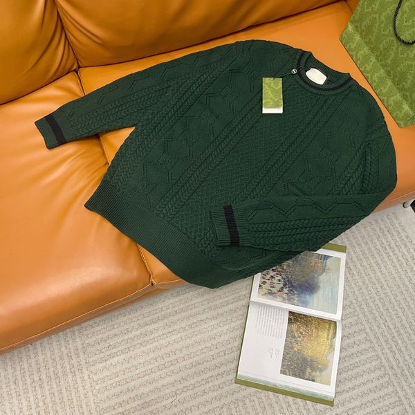 

men's plus size hoodies & sweatshirts jacquard letter knitted sweater in autumn / winter acquard knitting machine e custom jnlarged det, Black;brown