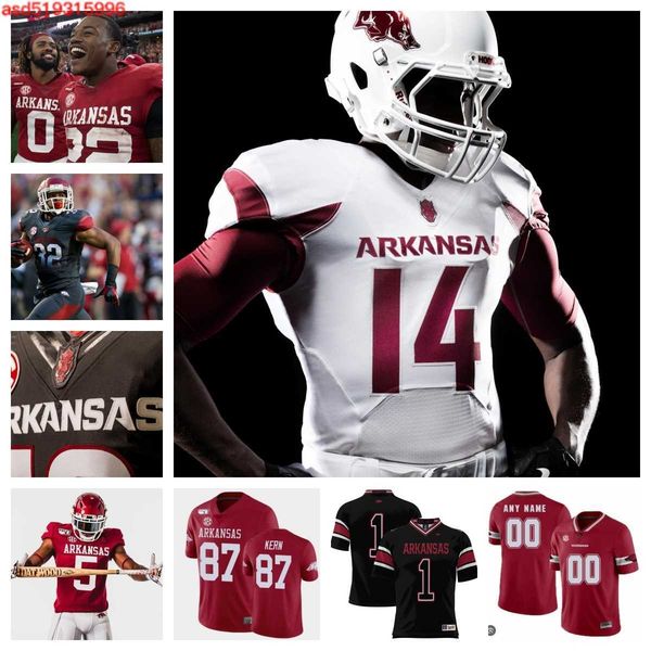 

arkansas razorbacks football jersey 6 jacolby criswell 5 raheim sanders 78 braun 2 dwight mcglothern 76 e'marion harris 1 jefferson 23, Black