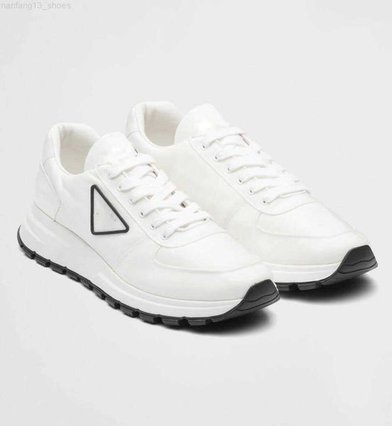 

brand sneaker prax 01 men shoes brushed leather low trainers man technical rubber re-nylon runner sports lug sole casual walking eu35-46, Black