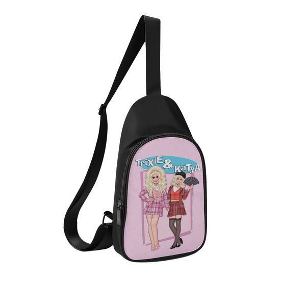 

diy custom men's chest bags women's shoulder bags chest bags pink lovely production of personalized exclusive custom couple gifts