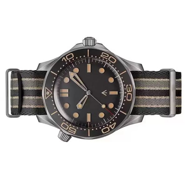 

v3 ceramic bezel nttd 42mm no time to die mens watches orologio sapphire mens automatic movement mechanical montre de luxe watch james bond, Slivery;brown