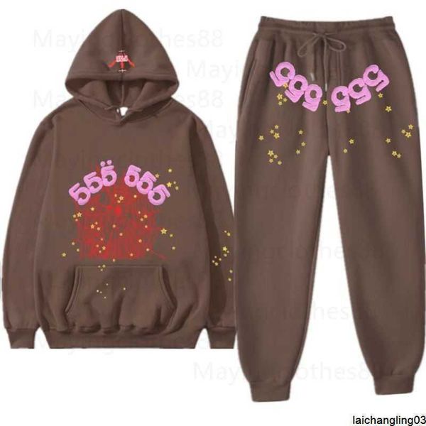 

sp5der tracksuit women designer tracksuit sp5der 555555 man hooded and pants two pieces sets sweatshirt spider hoodies autunmn 1e04, Gray
