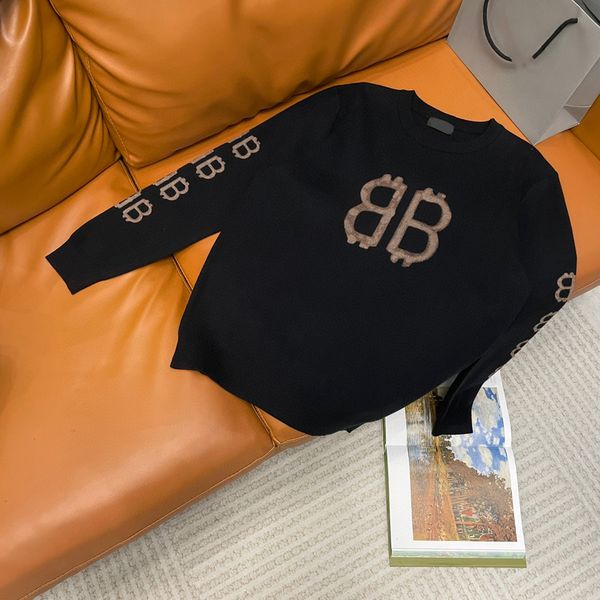 

men's plus size hoodies & sweatshirts jacquard letter knitted sweater in autumn / winter acquard knitting machine e custom jnlarged det, Black;brown