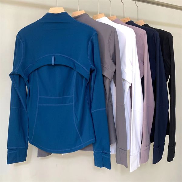 

luluwomen slim yoga jacket fitness autumn solid breathable workout gym coat running sport sweatshirts zipper nylon tight