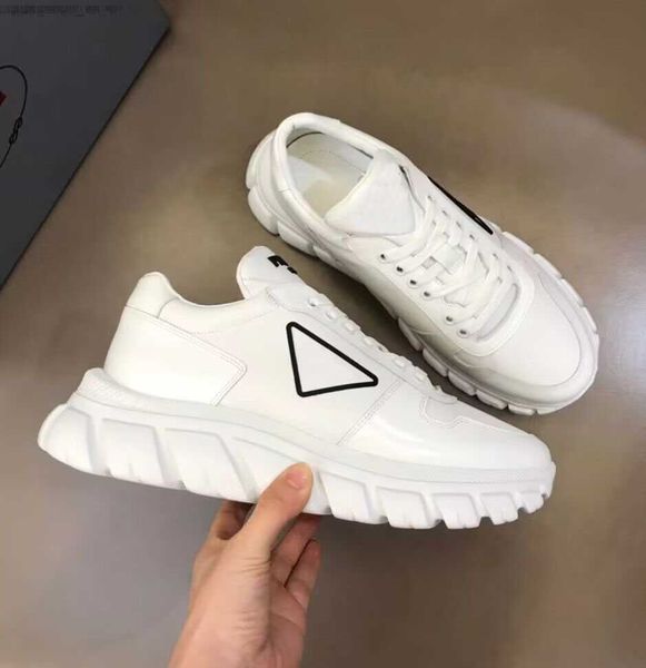 

casual shoes 2023 fashion prax re-nylon sneakers white black brush leather chunky rubber tread sole retro trainers runner comfort sports eu3