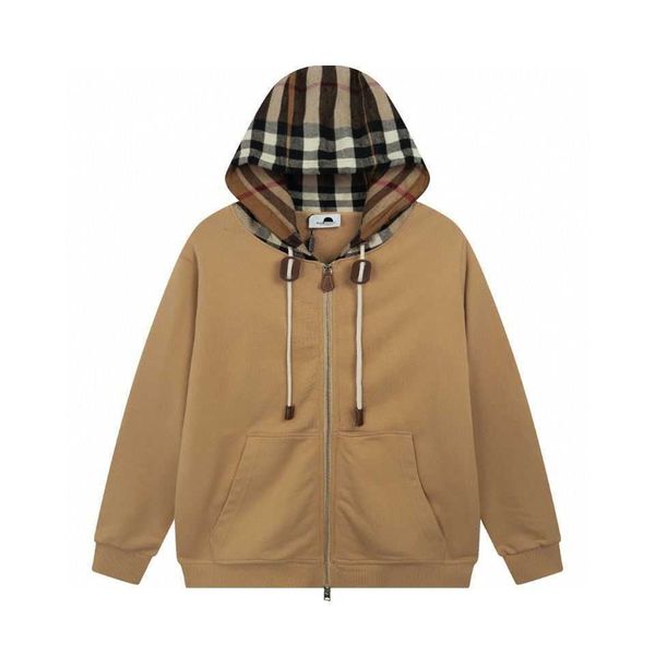 

patchwork plaid long sleeved hoodie 100% pure cotton 420g low elastic and dust-fabric for both men and women, Black