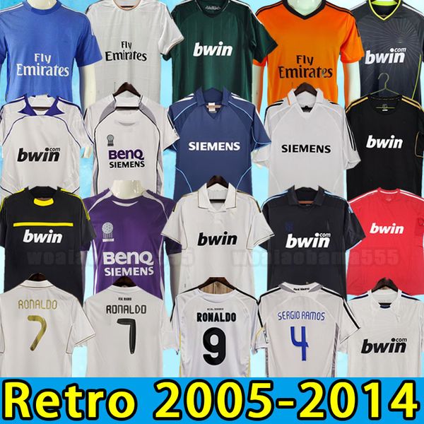 

raul redondo retro soccer jerseys roberto carlos hierro seedorf guti suker real madrids vintage football shirt ronaldo 05 06 07 08 09 10 11, Black;yellow