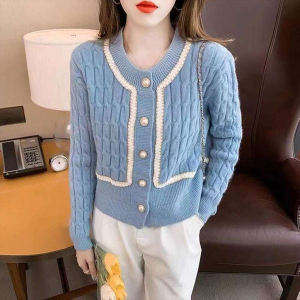 

style sweater coat for women autumn and winter western fashionable chic design sense niche small short, White;black