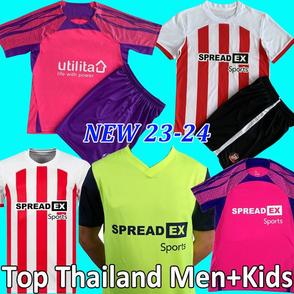 

23 24 sunderland soccer jerseys stewart simms roberts amad clarke dajaku embleton evans o'nien football shirt pritchard men kids kit ho, Black;yellow
