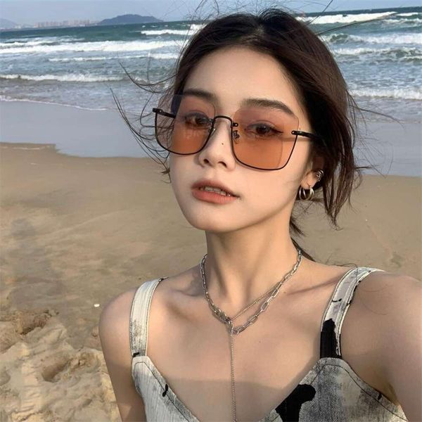 

refined brown sunglasses high end ins big face slim looking for women summer anti violet holiday, White;black