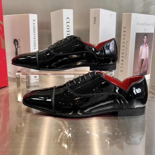 

red sole mens trendy casual shoes luxury brand red bottoms mens black shinny leather shoes size 38-48 designr business dress shoes