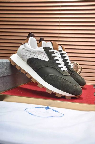 

luxury design men prax 01 sneaker shoes splicing trainer suede & nylon calfskin skateboard walking chunky rubber sole comfort footwear eu38-, Black