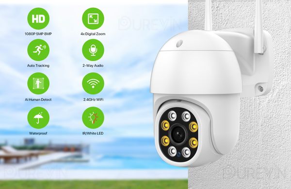

8mp 4k ptz wifi camera dual lens with dual screen ai human detect