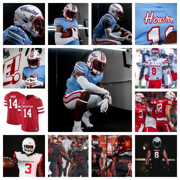 

2023 houston cougars football jersey 36 jalen garner 41 chris pearson 19 caleb mcmickle 65 cayden bowie 21 juwon gaston 3 jalen emery 20 bro, Black