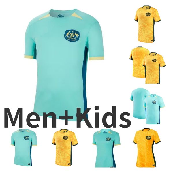 

2023 australia women national team soccer jersey cooney-cross micah carpenter raso hunt wheeler chidiac gorry vine football men and kids shi, Black;yellow