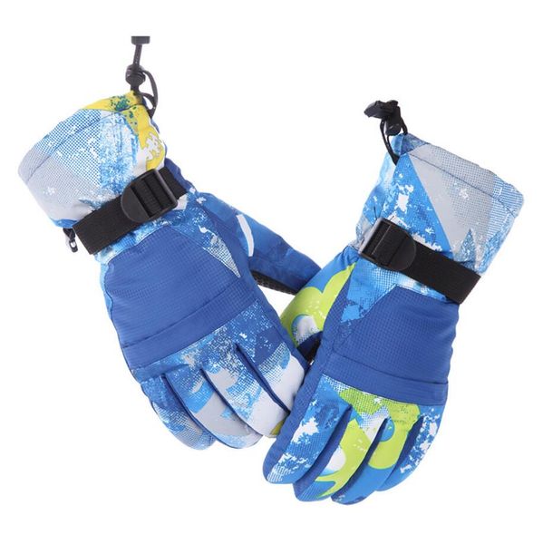 

ski gloves children women men winter waterproof anti cold warm outdoor sport snow sportswear ing windproof, Blue;gray