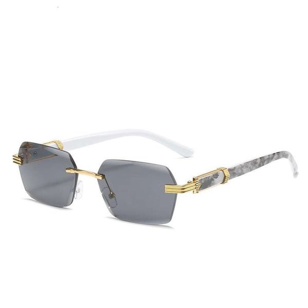 

frameless trimmed sunsunglasses for women, White;black