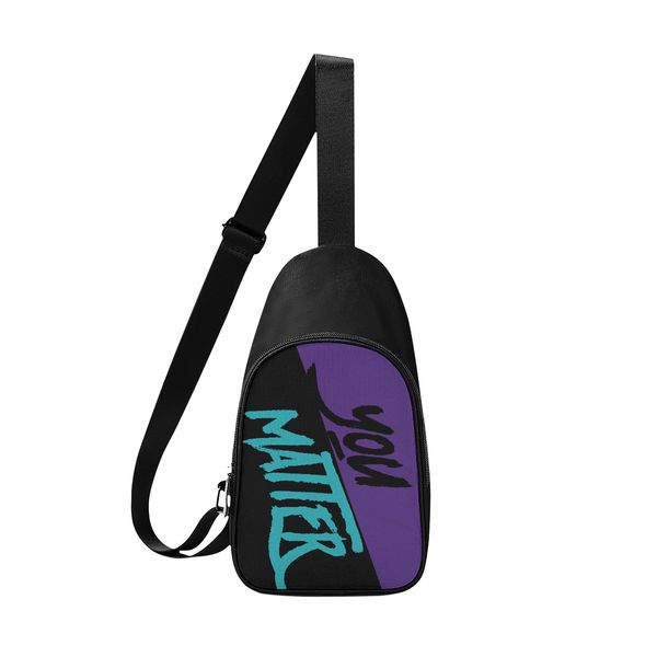 

diy custom men's chest bags women's shoulder bags chest bags black lovely production of personalized exclusive custom couple gifts