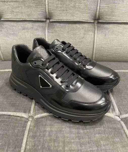 

prax 01 re-nylon runner sports shoes brushed leather sneakers men technical rubber sports lug sole casual outdoor footwear comfort walking e, Black