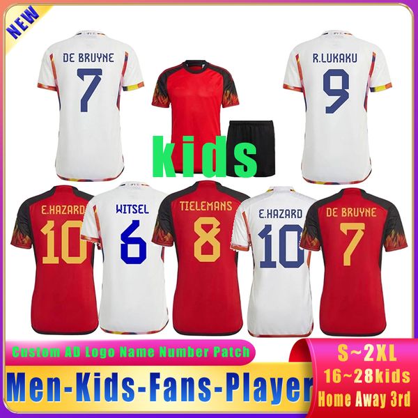 

22 23 belgium mertens witsel fans player soccer jerseys national team european cup de bruyne batshuayi e.hazard football shirt home away wom, Black;yellow