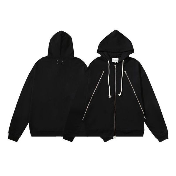 

correct version of the magilla jacket loose trend casual men and women design sense couple models m6 zipper hooded sweater, Black