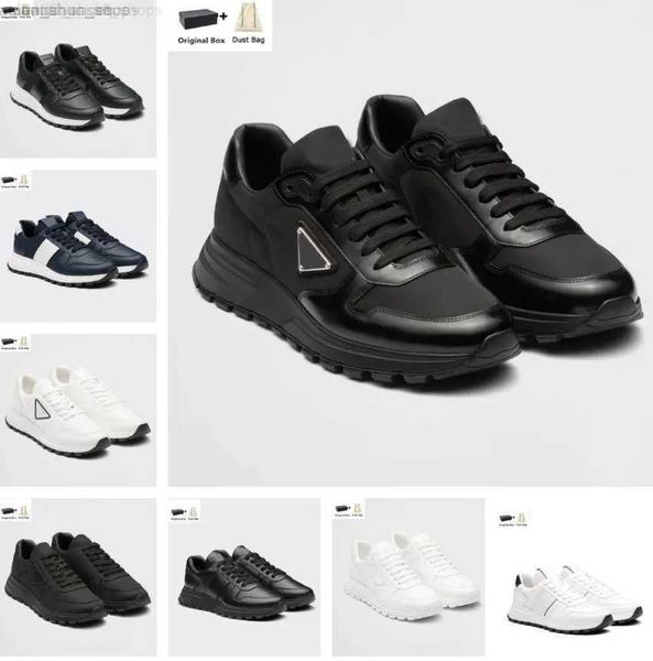 

2023 men shoes prax 01 sneakers re-nylon brushed leather nylon mesh brand mens skateboard walking runner casual outdoor sports eu38-47, Black
