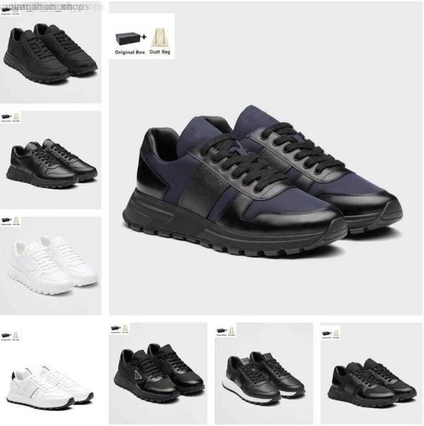 

2023 men prax 01 sneakers shoes re-nylon brushed leather mens mesh skateboard walking mesh runner casual outdoor trainer eu38-46, Black