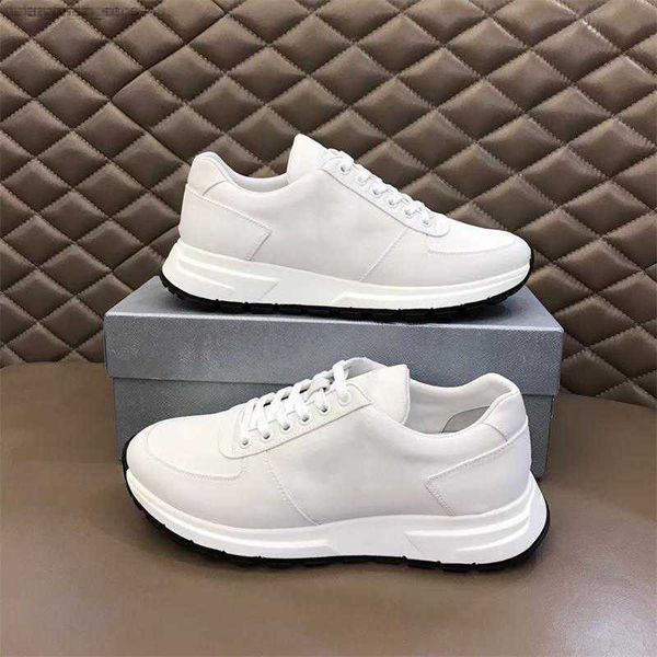 

designer shoes men prax 01 sneakers real leather platform flat trainers cloth lace-up runner breathable canvas shoe rubber sole 6 colors 276, Black