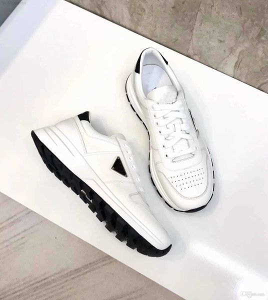 

leather sneakers shoes men skateboard walking eu38-46 luxury fabric re-nylon chunky rubber triangle lightweight casual comfort prax 1, Black