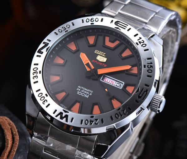

brand ioom series mens watch 44mm dial steel belt calendar week multifunction luminous designer movement luxury watches montre, Slivery;black