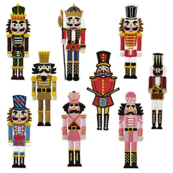 

notions cute iron on patches for clothing cartoon puppet soldier embroidered patch applique diy jacket jeans bag vest repair decoration, Black