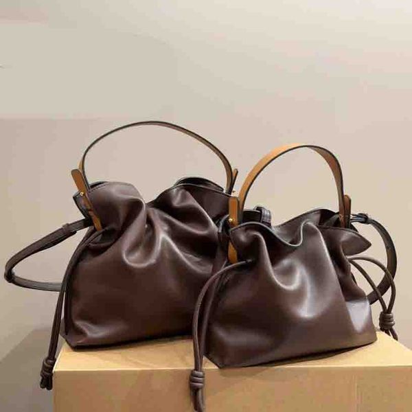 

new color drawstring tote bags women casual handbag shoulder leather luxury designer brand female shopping bucket 230815