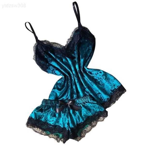 

women's sleepwear women lingerie camisole bow shorts v-neck velvet pajamas babydoll nightdress underwear set fashionoshc, Black;white