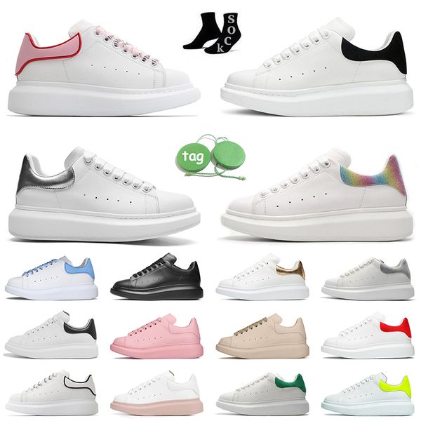 

fashion women mens casual platform designer shoes oversized rubber sole sneakers white smooth calf leather large flat laces low black pink v