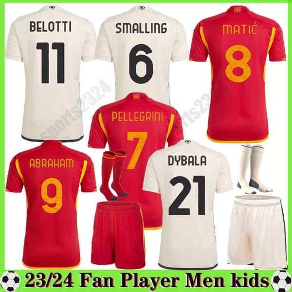 

23 24 player new style dybala away soccer jerseys maglia pellegrini belotti celik abraham player fan football shirts mancini kumbulla men ki, Black;yellow