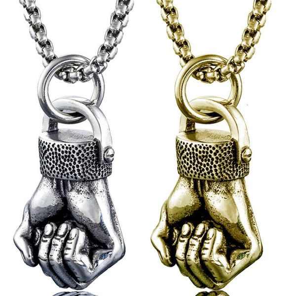 

designer's fist personalized men's pendant, fiess and sports necklace, popular new jewelry, high sense, elegant and versatile, hig, Silver