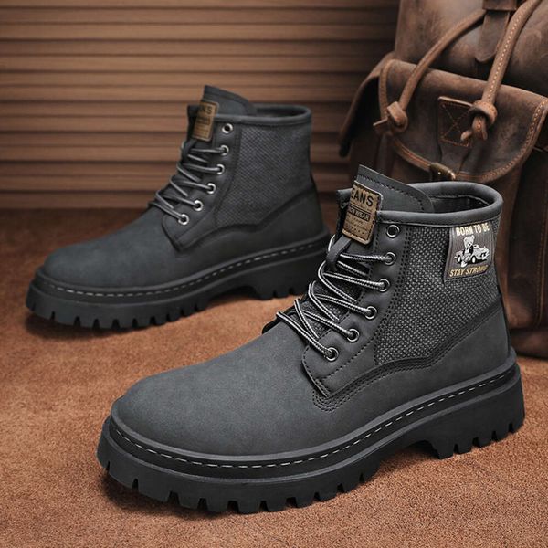 

jin ping men's shoes autumn and winter high frosted leather versatile casual martin boots a271-p88