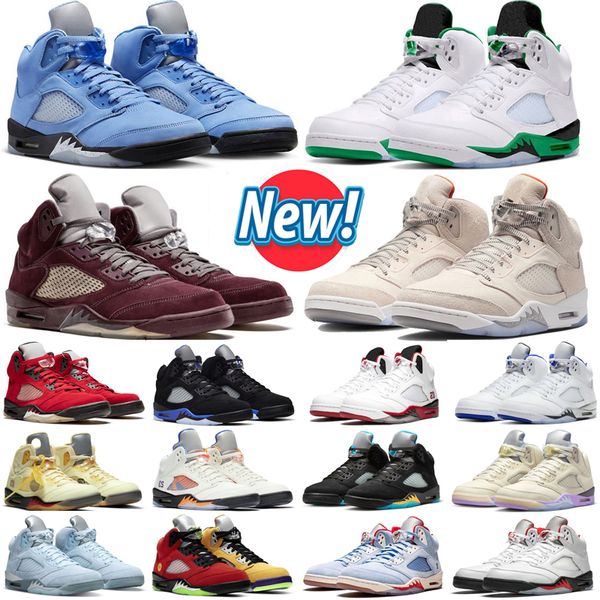 

5s basketball shoes for men jumpman 5 lucky green unc crafit racer blue white stealth aqua black metallic sail alternate grape raging mens s