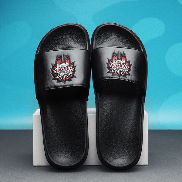 

senior designer men's bee sandals women's flip-flops fashion slippers fashion classic sandals slipper flats slide size 39-46, Black