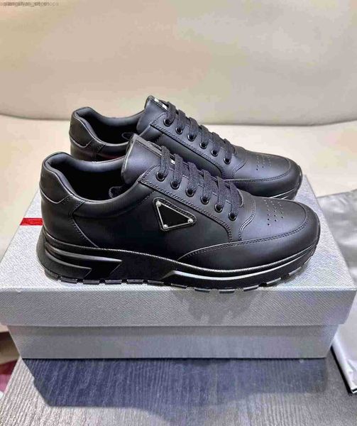 

luxury brand men prax 01 sneakers shoes re-nylon brush leather trainers mesh breath chunky sole skateboard walking famous footwear eu38-46, Black